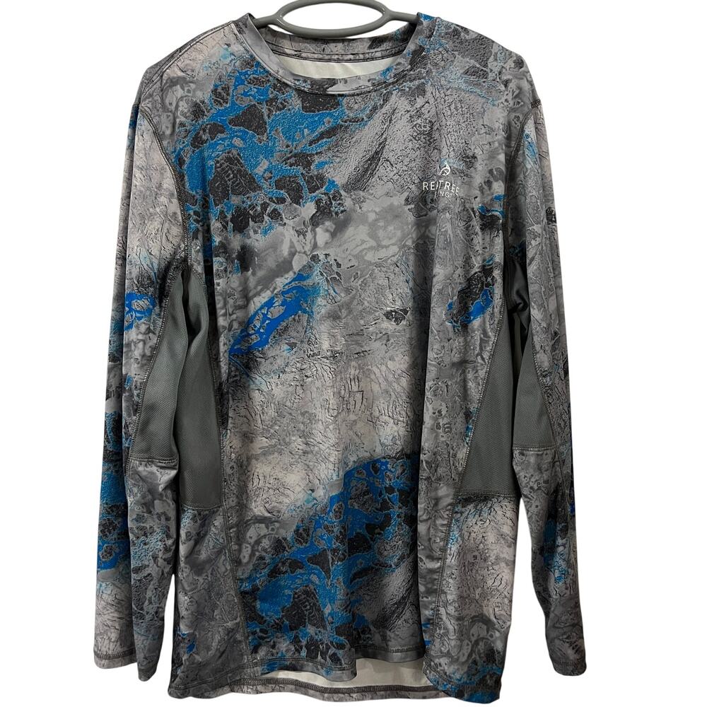 RealTree Fishing Wav3 Fishing Shirt Men Large Fishing‎ Camo Stretch